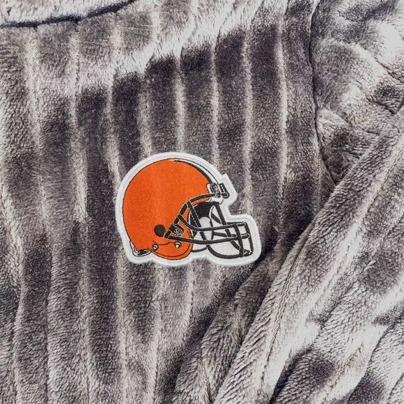 NFL Cleveland Browns Ribbed Silk Touch Robe Grey, One Size - Picture 3 of 5